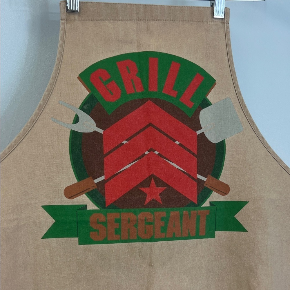 Grill Sergeant Apron - Tan and Green